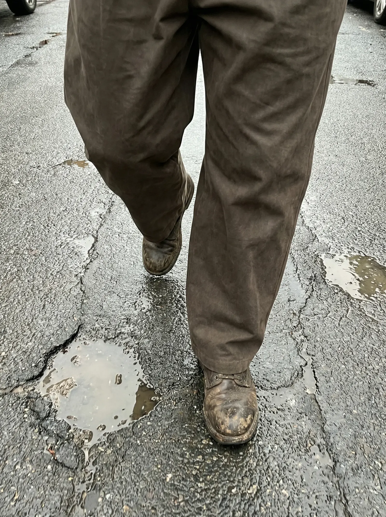 Walking on wet street